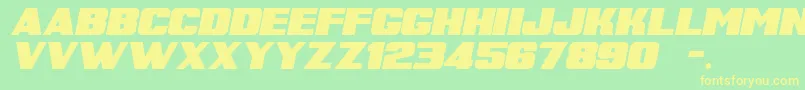 Więcej informacji o czcionce SuperRetroItalicM54 Czcionka SuperRetroItalicM54 – żółte czcionki na zielonym tle