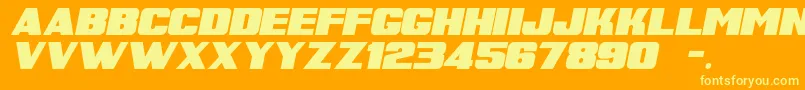 Police SuperRetroItalicM54 – polices jaunes sur fond orange