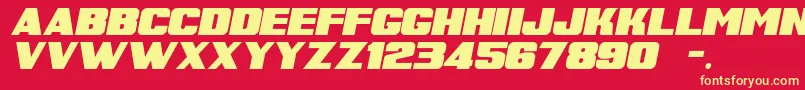 SuperRetroItalicM54 Font – Yellow Fonts on Red Background