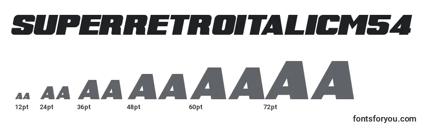 SuperRetroItalicM54 Font Sizes