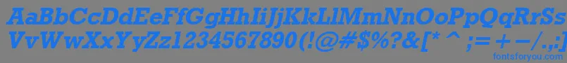 フォントRdoBo – 灰色の背景に青い文字