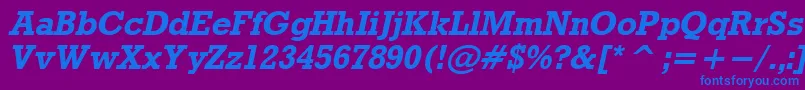 フォントRdoBo – 紫色の背景に青い文字