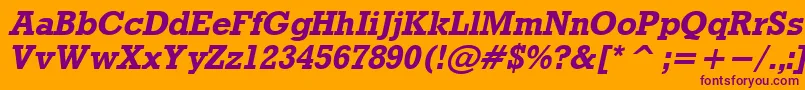 RdoBo-Schriftart – Violette Schriften auf orangefarbenem Hintergrund