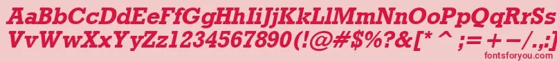 RdoBo-Schriftart – Rote Schriften auf rosa Hintergrund