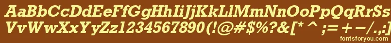 RdoBo-fontti – keltaiset fontit ruskealla taustalla