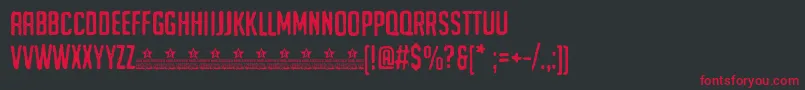Fonte UrghTypePersonalUse – fontes vermelhas em um fundo preto
