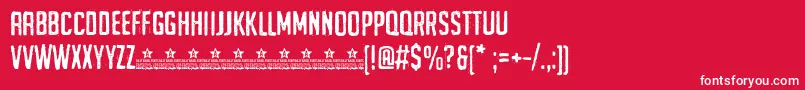 Fonte UrghTypePersonalUse – fontes brancas em um fundo vermelho