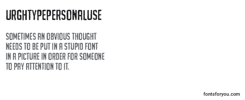 Review of the UrghTypePersonalUse Font
