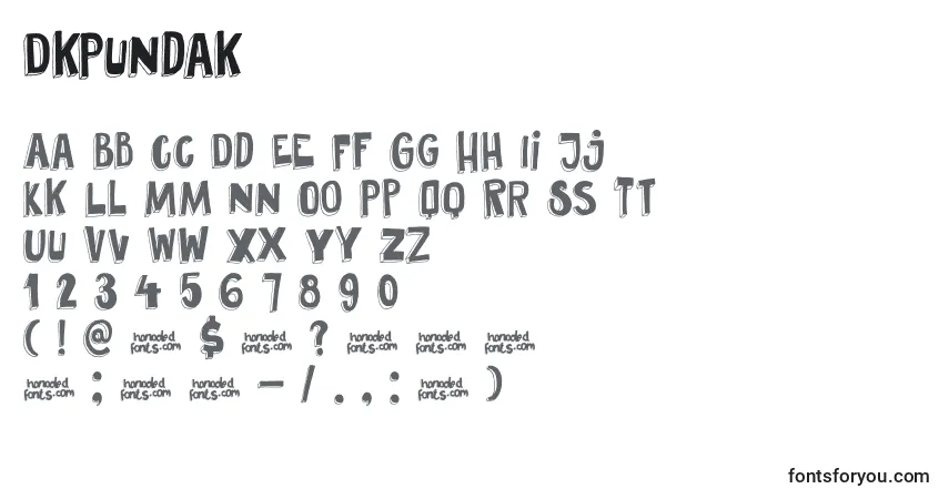 A fonte DkPundak – alfabeto, números, caracteres especiais