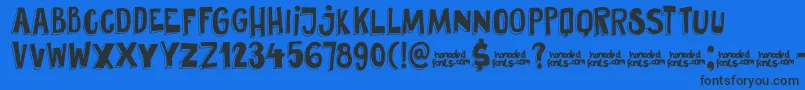 Fonte DkPundak – fontes pretas em um fundo azul