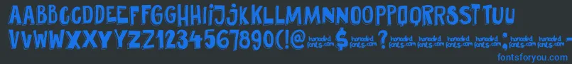 DkPundak Font – Blue Fonts on Black Background