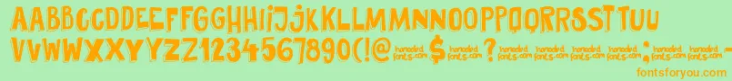 DkPundak Font – Orange Fonts on Green Background