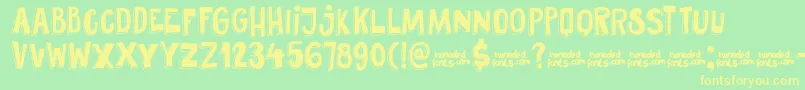 DkPundak Font – Yellow Fonts on Green Background