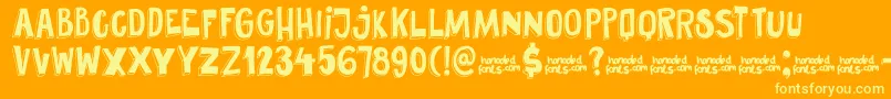 DkPundak Font – Yellow Fonts on Orange Background