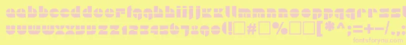 Plain-fontti – vaaleanpunaiset fontit keltaisella taustalla