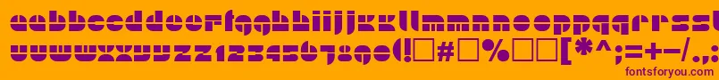 Plain-Schriftart – Violette Schriften auf orangefarbenem Hintergrund