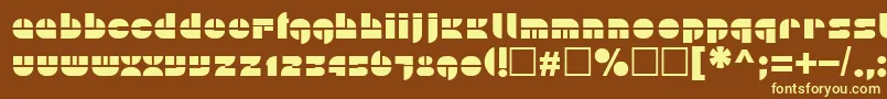 Plain-fontti – keltaiset fontit ruskealla taustalla