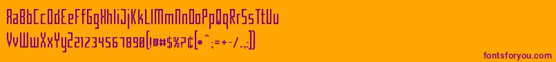 CriminalNarrow-Schriftart – Violette Schriften auf orangefarbenem Hintergrund