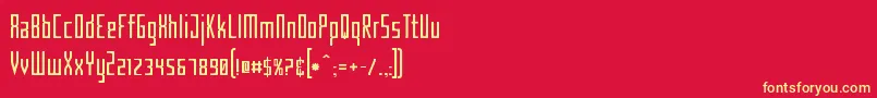 CriminalNarrow Font – Yellow Fonts on Red Background