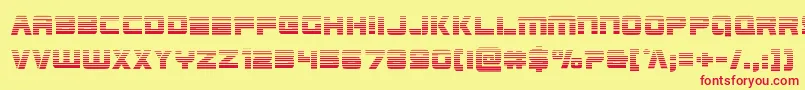 フォントEdgeracergrad – 赤い文字の黄色い背景