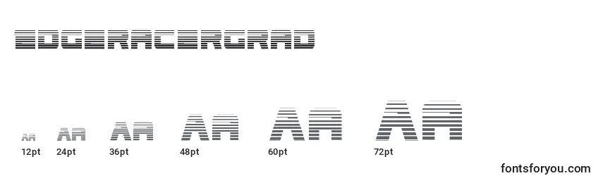 Размеры шрифта Edgeracergrad