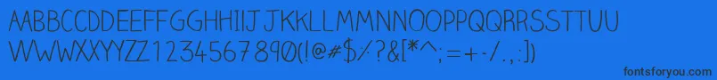 Clairehandlight Font – Black Fonts on Blue Background