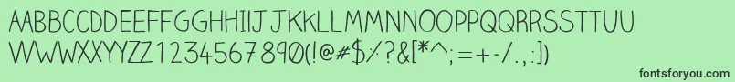 Clairehandlight Font – Black Fonts on Green Background