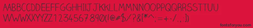 Clairehandlight Font – Black Fonts on Red Background
