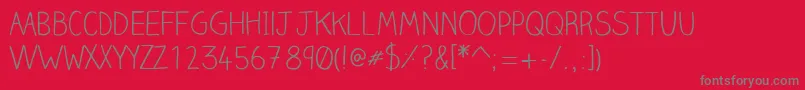 Clairehandlight Font – Gray Fonts on Red Background