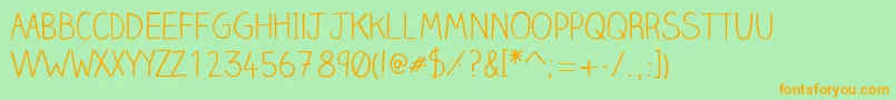 Clairehandlight Font – Orange Fonts on Green Background