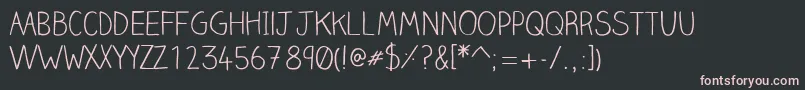 Clairehandlight Font – Pink Fonts on Black Background