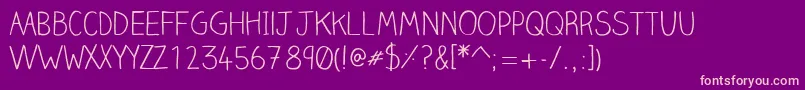 Clairehandlight Font – Pink Fonts on Purple Background