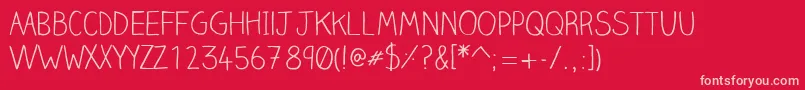 Clairehandlight Font – Pink Fonts on Red Background