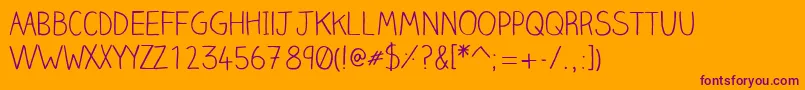Clairehandlight Font – Purple Fonts on Orange Background
