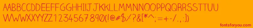 Clairehandlight Font – Red Fonts on Orange Background