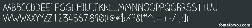 Clairehandlight Font – White Fonts on Black Background