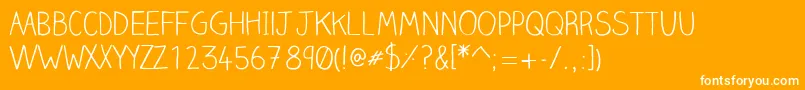 Clairehandlight-Schriftart – Weiße Schriften auf orangefarbenem Hintergrund