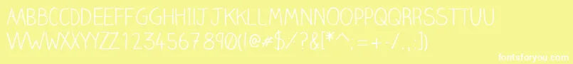Clairehandlight Font – White Fonts on Yellow Background