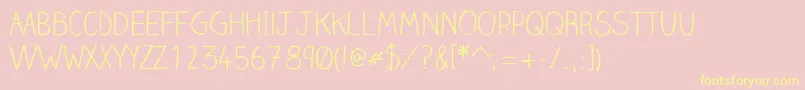 Clairehandlight Font – Yellow Fonts on Pink Background