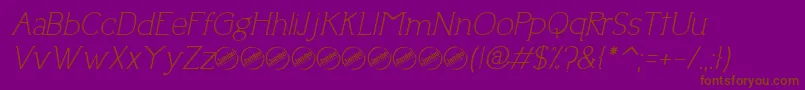 Fonte UptownEleganceItalic – fontes marrons em um fundo roxo