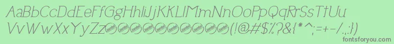 UptownEleganceItalic Font – Gray Fonts on Green Background
