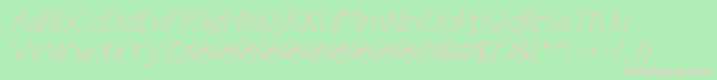 UptownEleganceItalic Font – Pink Fonts on Green Background