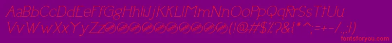 UptownEleganceItalic Font – Red Fonts on Purple Background