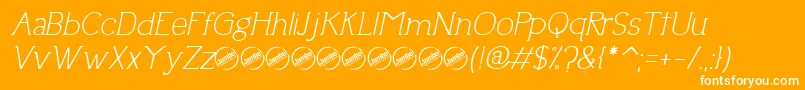 Fonte UptownEleganceItalic – fontes brancas em um fundo laranja