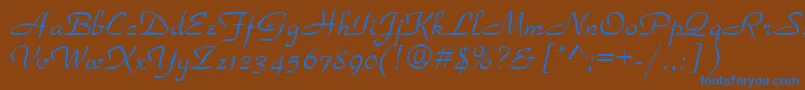 TorhokItalic Font – Blue Fonts on Brown Background