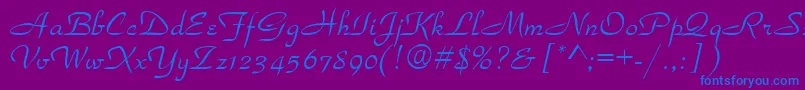 TorhokItalic Font – Blue Fonts on Purple Background