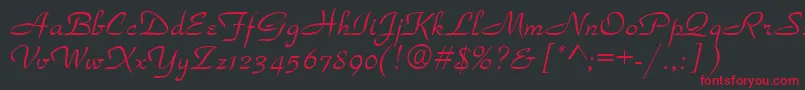 TorhokItalic Font – Red Fonts on Black Background