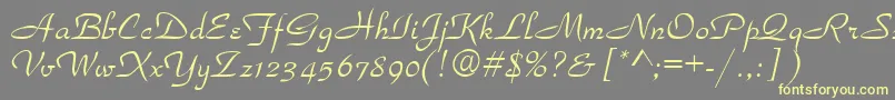 TorhokItalic Font – Yellow Fonts on Gray Background