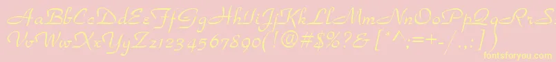 TorhokItalic-Schriftart – Gelbe Schriften auf rosa Hintergrund