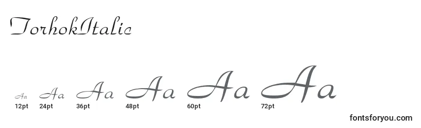 TorhokItalic Font Sizes